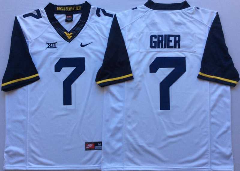 West Virginia Mountaineers 7 Will Grier White Nike College Football Jersey,We sell and wholesale West Virginia Mountaineers 7 Will Grier White Nike College Football Jersey on line form chian!
